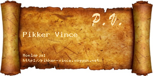 Pikker Vince névjegykártya